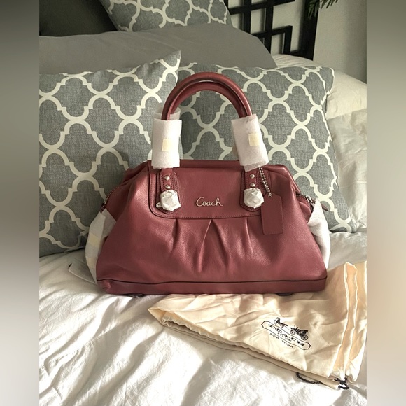 🔥 NWT Coach Ashley Leather Satchel In Ginger Beet - Picture 3 of 15